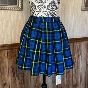 Hot Topic blue black green plaid skirt school girl Y2K punk